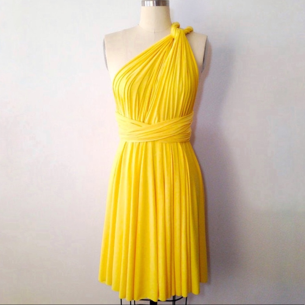 YELLOW Short Infinity Dress “One size fits all” (Never Worn)